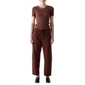 NEW AMO elaine drawstring pant in cocoa